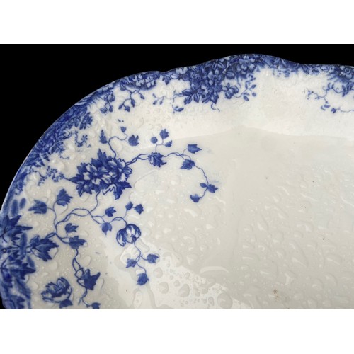 311 - ANTIQUE SHAPED BLUE AND WHITE PLATTER