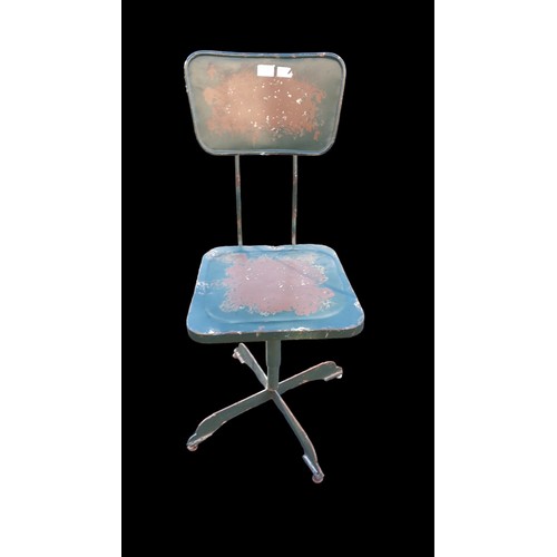 312 - A VINTAGE INDUSTRIAL METAL SWIVEL CHAIR