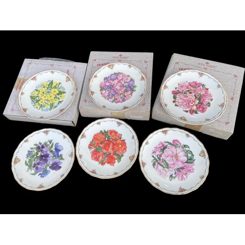 319 - 6 LIMITED EDITION ROYAL ALBERT FLOWER PLATES 3 OF WHICH BOXED WITH CERTIFICATES