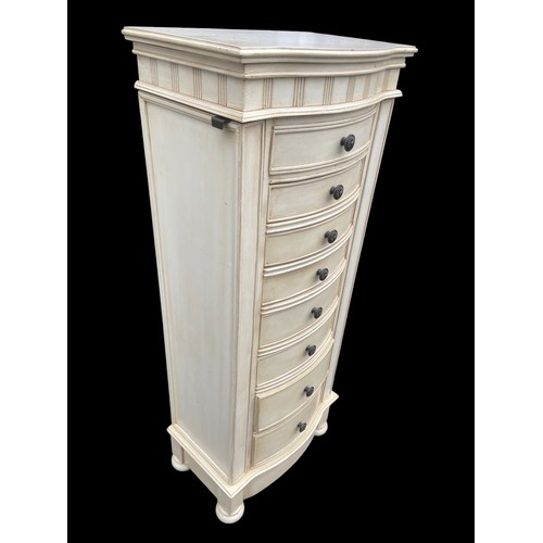 326 - A TALL MULTI DRAWERED AS NEW JEWLLERY CHEST OF DRAWERS