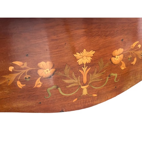 335 - A FRENCH  INLAID LEATHER TOP DESK