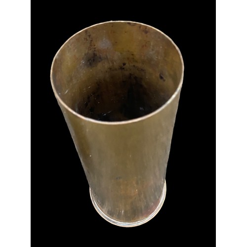 352 - 2 GRADUATED BRASS SHELL TRENCH ART  (1908 AND 1915)