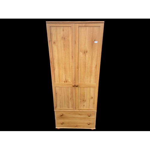 356 - PINE DOUBLE ROBE WITH DRAWERS