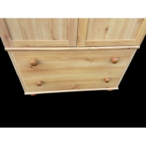 356 - PINE DOUBLE ROBE WITH DRAWERS