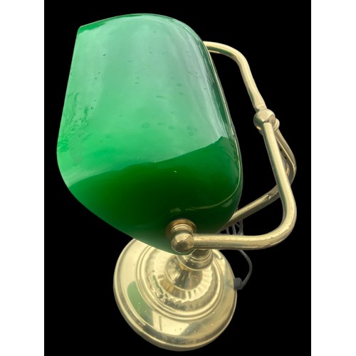 360 - A GREEN GLASS SHADE BANKERS LAMP