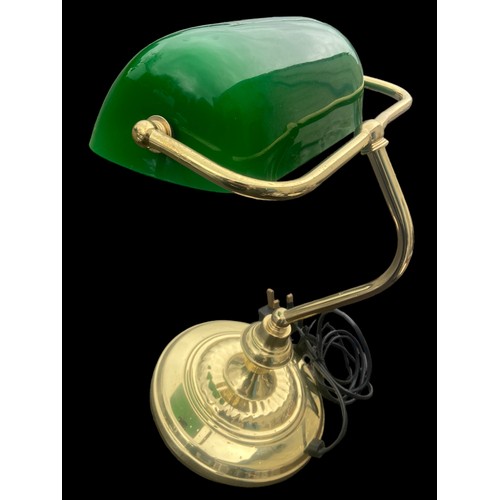 360 - A GREEN GLASS SHADE BANKERS LAMP