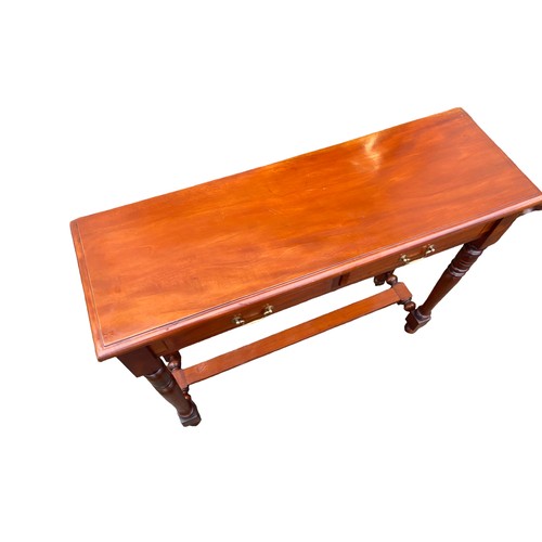 369 - A TALL MAHOGANY 2 DRAWER CONSOL TABLE