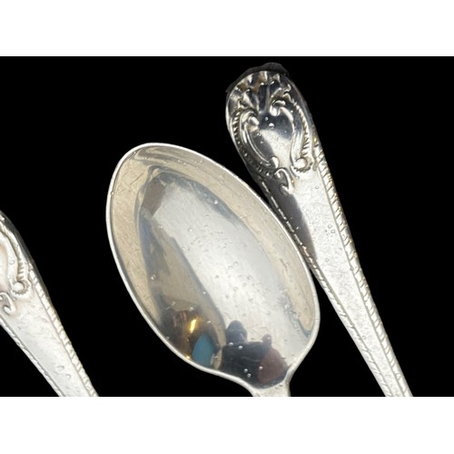 546 - A LONDON 1906 SILVER 13 PIECE TEASPOON SET WITH SUGAR TONGS IN FITTED BOX BY JOSIAH WILLIAMS &Co  13... 