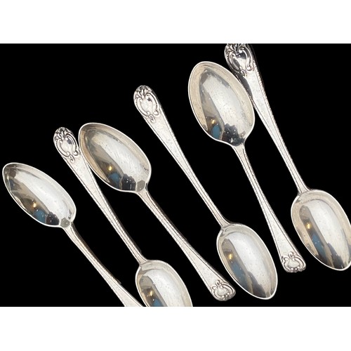 546 - A LONDON 1906 SILVER 13 PIECE TEASPOON SET WITH SUGAR TONGS IN FITTED BOX BY JOSIAH WILLIAMS &Co  13... 