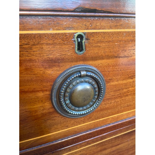 640 - A BEAUTIFULLY INLAID GEORGIAN MAHOGANY 2/3 CHEST OF DRAWERS