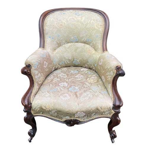 649 - AN ORNATE ANTIQUE ROSEWOOD CHAIR