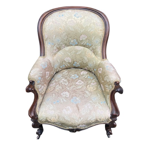 649 - AN ORNATE ANTIQUE ROSEWOOD CHAIR