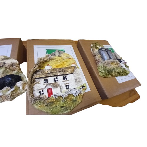 701 - A LOT OF 4 NEW STEF'S BOXED SHEEPDOG PLAQUES