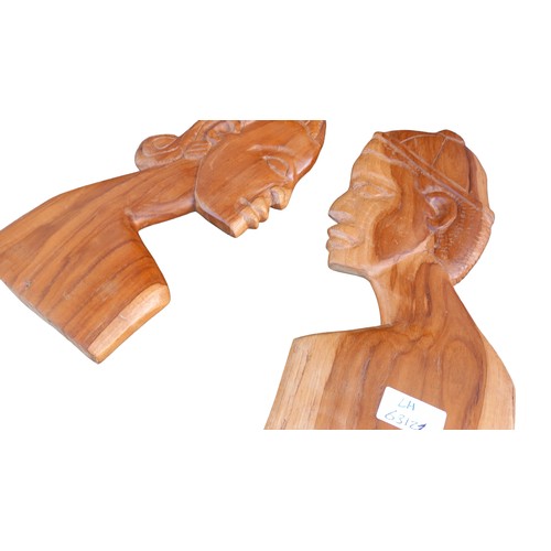 3 - A PAIR OF WALL HANGING CARVINGS 13
