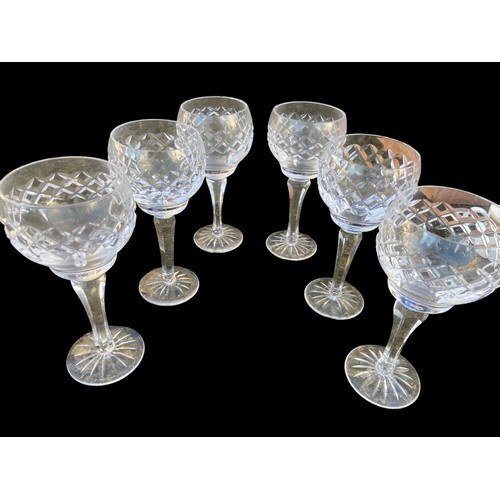 8 - A SET OF 6 HIGH QUALITY HIGHBALL CRYSTAL GLASSES (POSSIBLY WATERFORD)