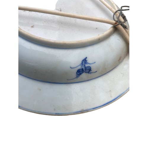129 - AN ORIENTAL BLUE AND WHITE BOWL AND JAPANESE JUG