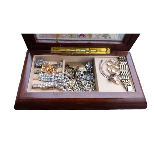 154 - JEWELLERY BOX AND CONTENTS
