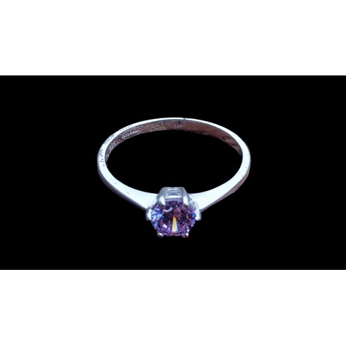 178 - A DESIGNER SILVER SOLITAIRE RING