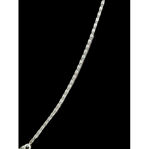 199 - A STUNNING SILVER MARCASITE NECKLACE FANCY LINK CHAIN