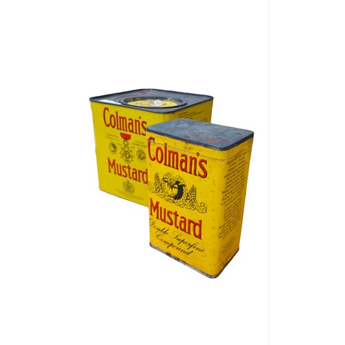 109 - 2 VINTAGE COLEMANS MUSTARD TINS