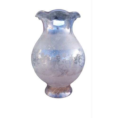 78 - AN ETCHED SHAPED OIL LAMP SHADE