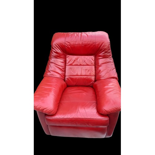 94 - RETRO STYLE RED LEATHER ARMCHAIR