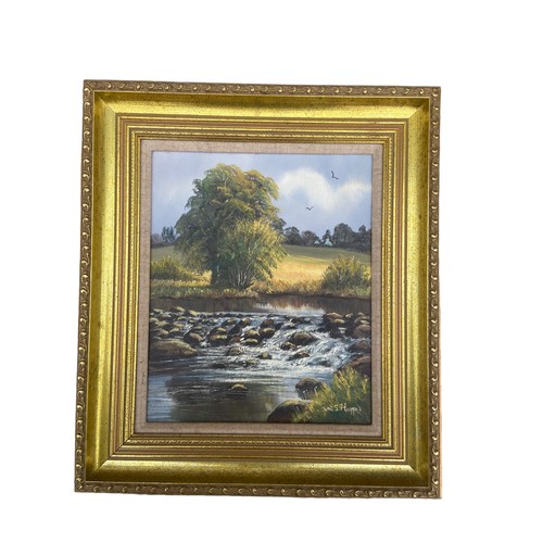 96 - AN OIL ON CANVAS IN ORNATE GILT FRAME BY JOHN S HAGGAN 17X15