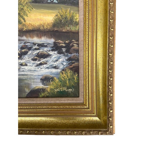 96 - AN OIL ON CANVAS IN ORNATE GILT FRAME BY JOHN S HAGGAN 17X15