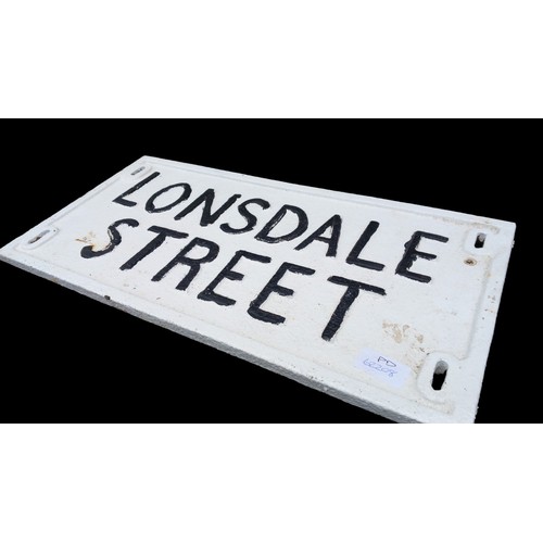 114 - CAST LONSDALE STREET SIGN 20x10
