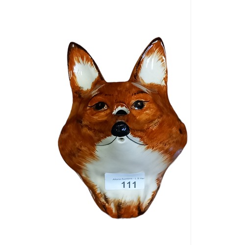 111 - A POTTERY GLAZED FOX HEAD 5