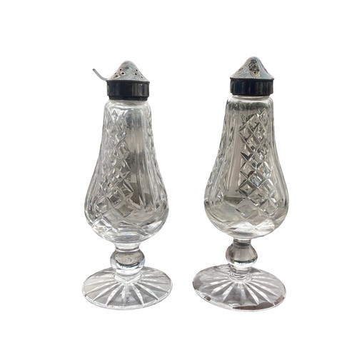 139 - A PAIR OF WATERFORD CRYSTAL CONDIMENTS