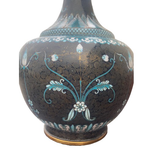 181 - A BEAUTFIULLY ORNATE ANTIQUE CLOISONNE JUG/VASE (BASE MISSING AS PHOTOGRAPHED)  APPORX 11