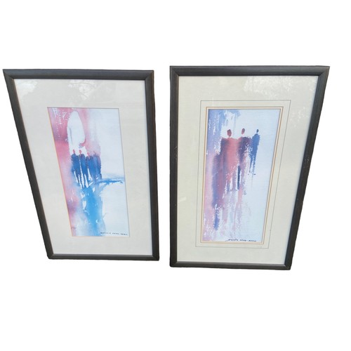 210 - A PAIR OF DENNIS ORME SHAW PRINTS IN EBONY FRAMES MEASURE 14 x 22.5