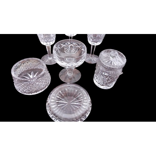 242 - 7 PIECES OF MIXED WATERFORD CRYSTAL