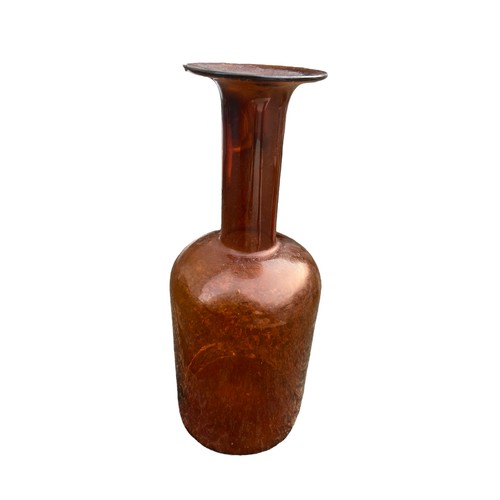 244 - ANTIQUE BROWN GLASS VASE 20