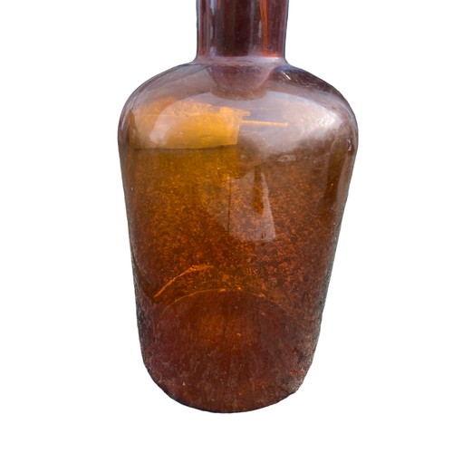 244 - ANTIQUE BROWN GLASS VASE 20