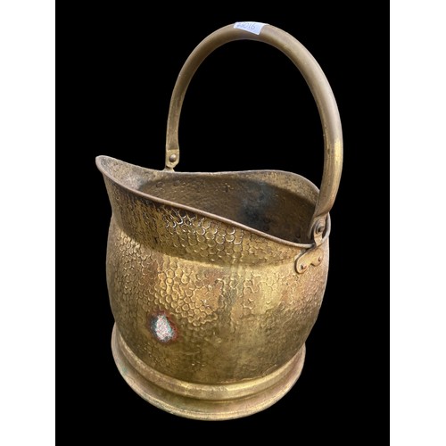 258 - BRASS HELMET COAL SCUTTLE