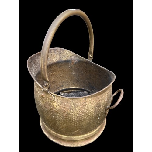 258 - BRASS HELMET COAL SCUTTLE