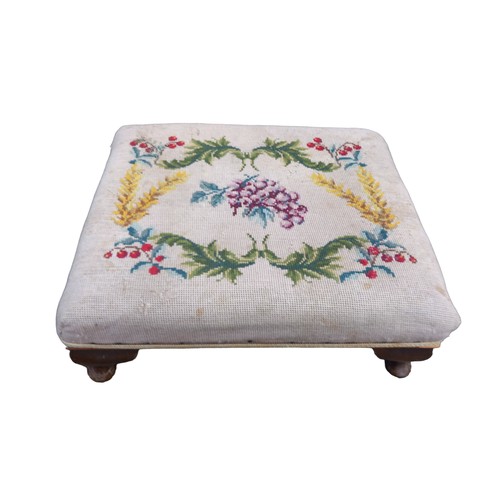 259 - TAPESTRY FOOTSTOOL