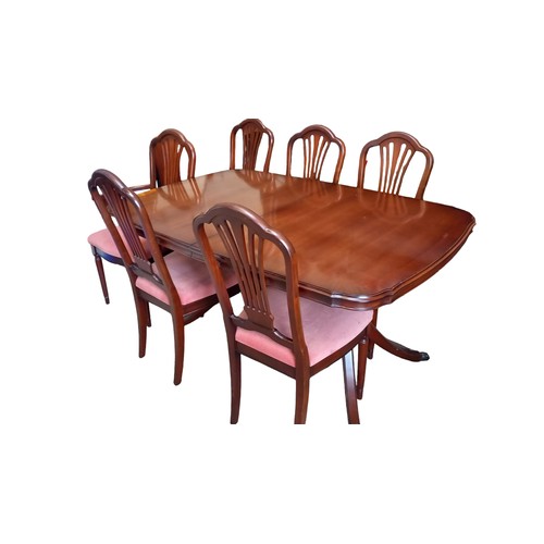 294 - MAHOGANY TABLE AND 6 CHAIRS