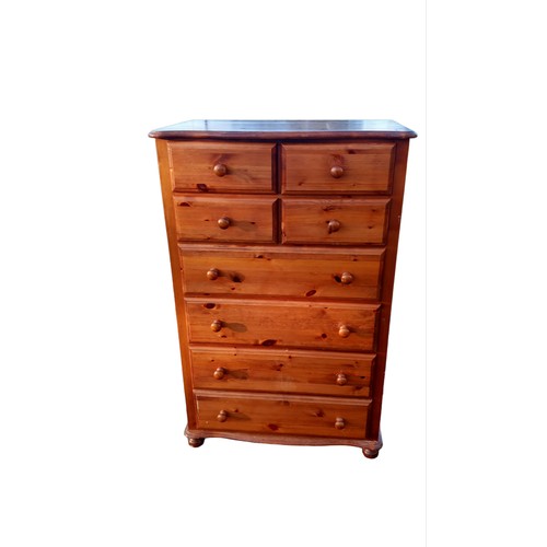 300 - A 4/4 PINE CHEST OF DRAWERS