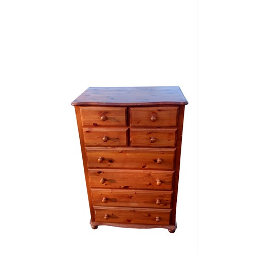 300 - A 4/4 PINE CHEST OF DRAWERS