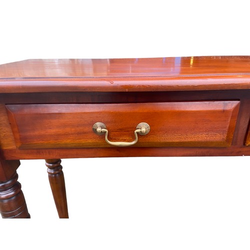 292 - A TALL MAHOGANY 2 DRAWER CONSOL TABLE