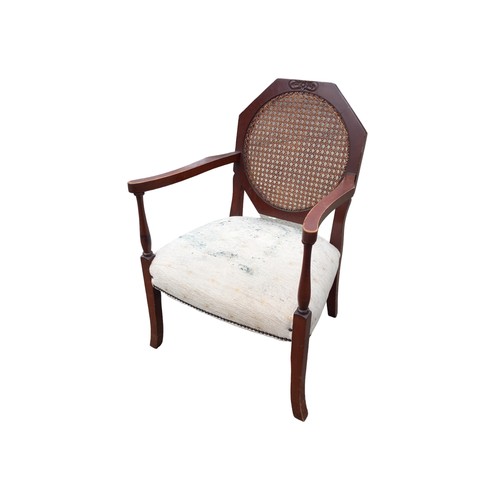 349 - MAHOGANY FRAMED BERGER CARVER CHAIR