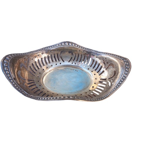 356 - A BIRMINGHAM SILVER PIERCED SILVER DISH 65.84G