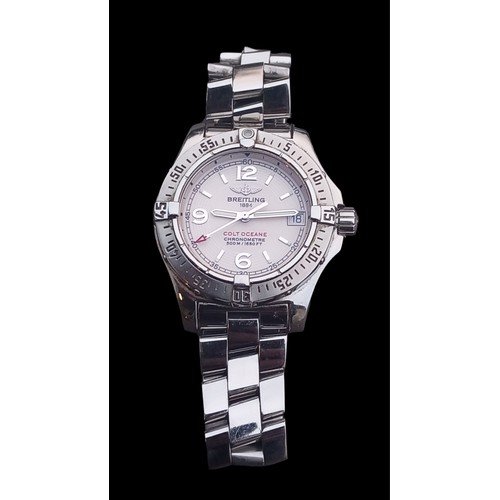 463 - A BREITLING STAINLESS STEEL ON BRACELET WITH DEPLOY CLASP COLT  OCEANE MODEL WITH DATE WINDOW AND SE... 