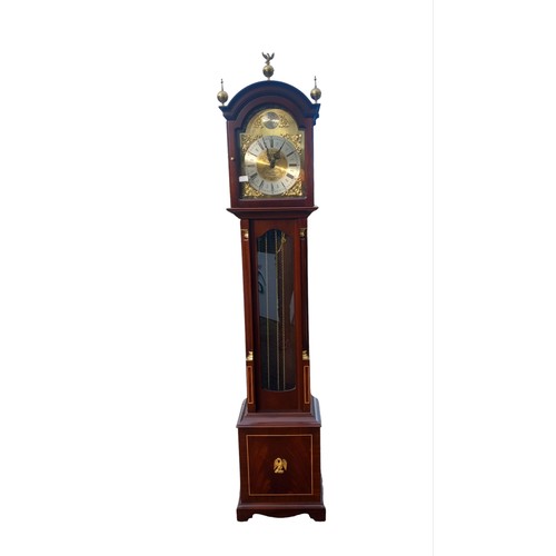 491 - MAHOGANY GRANDFATHER CLOCK BY JAMES STEWART OF ARMAGH