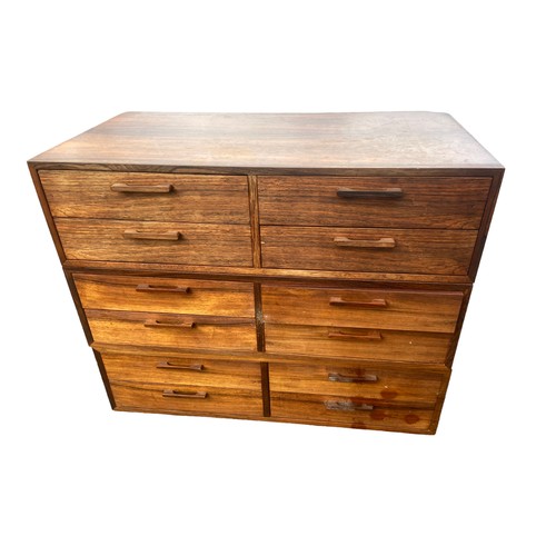 497 - DANISH ROSEWOOD 3 PIECE STACKING CHEST BY FM.FURNITURE OF DENMARK