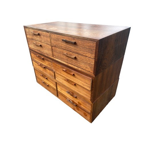 497 - DANISH ROSEWOOD 3 PIECE STACKING CHEST BY FM.FURNITURE OF DENMARK