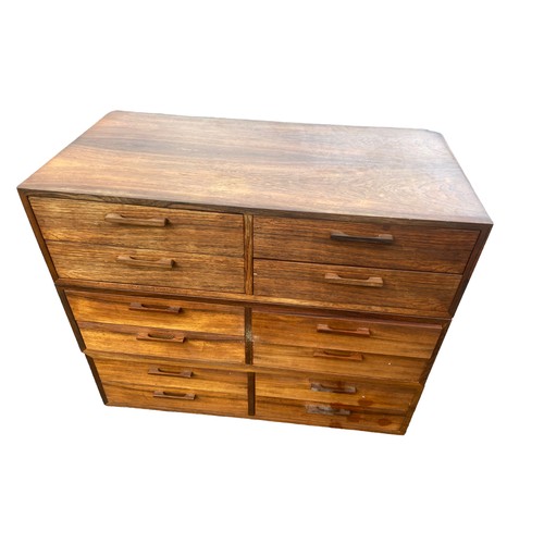 497 - DANISH ROSEWOOD 3 PIECE STACKING CHEST BY FM.FURNITURE OF DENMARK